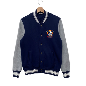 Chaqueta Varsity Fire Athlete Industry para Hombre, Color Azul Marino y Gris, con Logotipo Bordado en la Manga, Estilo Preppy, para Otoño - Product Image 6