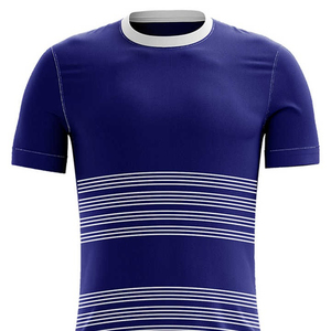 Men's Navy Blue Solid Sublimated <b>Athletic</b> Soccer Jersey Shorts Set Crew Neck Short Sleeve Moisture Wicking Polyester Elastic - Product Image 6