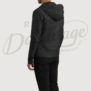 Chaqueta Cortavientos Ligera Negra para Hombre con Capucha, Corte Ajustado, Resistente al Agua, Chaqueta Deportiva Informal para Exteriores, Chaqueta de Golf - Product Image 2