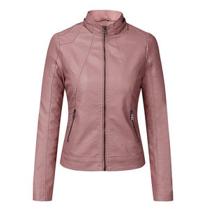 Veste en cuir d'agneau véritable pour femmes, style bomber court respirant, tendance pour le printemps, vente en gros - Product Image 4