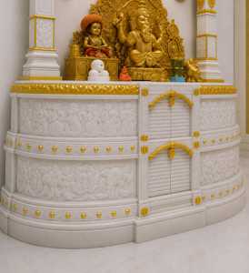 New Vision Luxury Handcrafted Handmade White Marble <b>Mandir</b> Home Traditional Carving Custom Design Premium Pooja Temple - Product Image 3