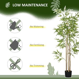 Albero di Bambù Artificiale da 1,8 m per Interni ed Esterni con Vaso per Decorazione Casa e Ufficio - Product Image 6