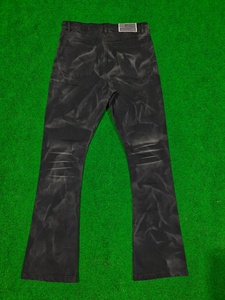 Custom Wholesale Vintage Waxed <b>Jeans</b> Men Bell Bottom Streetwear Denim <b>Jeans</b> <b>Skinny</b> Slim Fit Black Flared <b>Jeans</b> for Men - Product Image 5