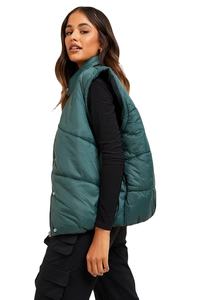 Chaleco de otoño elegante para mujer, detalle de edredón de gran tamaño, chaqueta de carcasa suave, poliéster 100%, ultraligero con relleno de algodón - Product Image 2