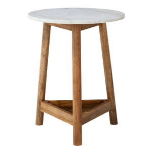 Mesa de Centro Creativa con Base de Madera y Tapa de Mármol Blanco, Nueva Llegada, Mesa de Café Creativa para Decoración del Hogar - Product Image 5