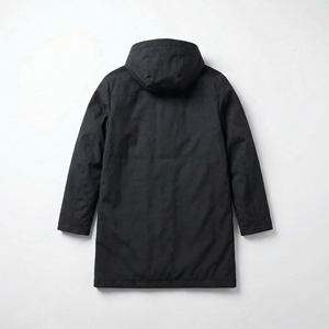 <b>Black</b> Hooded Long Coat | Waterproof Zip Up Utility Trench Jacket | Oversized Streetwear Rain Coat | Custom OEM Manufacturer - Product Image 2