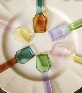 Cuchara de resina hecha a mano con diseño brillante multicolor para el hogar, cocina, comedor de lujo, postre, azúcar, accesorio para servir. - Product Image 3