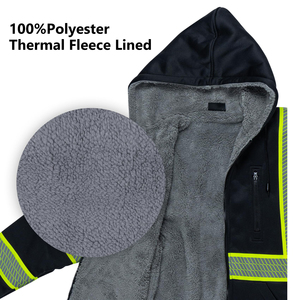 All Weather High Visibility Safety Jacket Hooded <b>Waterproof</b> Shell Reflective <b>Work</b> Coat Multi Purpose Outdoor Security Gear - Product Image 5