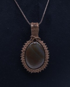 Collar con Colgante de Piedra de Ágata Natural Envuelto en Alambre de Cobre, Joyería Boho Hecha a Mano con Piedras Preciosas, Venta al Por Mayor - Product Image 5