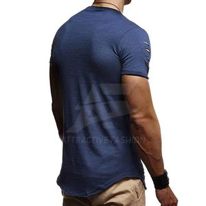 Camiseta de Hombre Desgastada Más Vendida en Línea a Bajo Precio, Hecha de Algodón y Poliéster, Camiseta de Hombre Desgastada al Por Mayor - Product Image 2