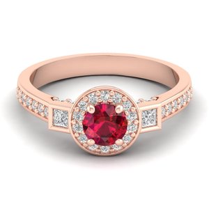 Bagues de fiançailles REYES en argent sterling 925 avec moissanite, taille ronde 0,5 carat, pierre précieuse rubis rouge, cadeau de mariage pour femme, bijoux - Product Image 6