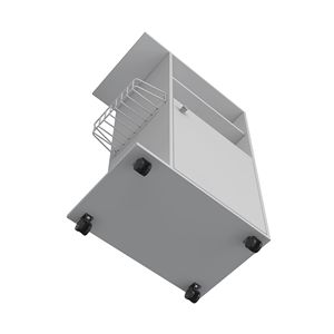 Carrello portaoggetti Kryot con finitura bianca, porta singola e quattro ruote per cucina - Product Image 2