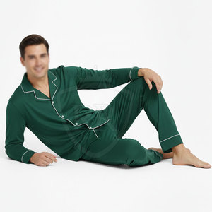 Ensemble de vêtements de nuit pour hommes, style décontracté, 100% soie, respirant, vêtements de détente confortables pour la maison - Product Image 4