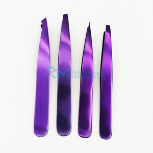 RMI Purple Full Plasma Color Eyebrow Tweezer 4 Different Point Pointy/Combo/Straight/Angle Eyebrow Tweezer Set - Product Image 1