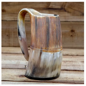 Handmade Eco-Friendly Buffalo Horn Drinking Mug with Natural Shape for Rustic Beverage Serving Viking Style Drinkware Collection - Product Image 6