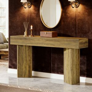 Consolle Lunga Contemporanea con Specchio, Stile Wabi-Sabi Europeo per Casa, Hotel, Appartamento, Realizzata in Legno e Marmo - Product Image 6