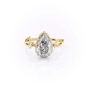 Anillo de mujer con diseño de hoja detallada con diamantes de moissanita y halo oculto para uso diario - Product Image 5