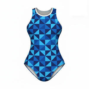 Traje de Baño Enterizo de Talla Grande de Venta Caliente al por Mayor, Corte Alto, 100% Poliéster, Secado Rápido, Impermeable, con Estampado Frontal - Product Image 3