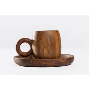 Eco Friendly Wooden Mug Handmade Solid Wood Coffee Cup Natural Finish Rustic Design Drinkware for Kitchen - Product Image 3