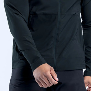Top Selling OEM Custom Logo Midnight Black Men Zip Jacket & Zip Hoodie Lightweight Quick Dry Gym & Streetwear Hoodie For Men - Product Image 5