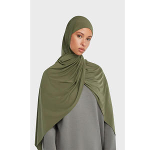Hijab en jersey de qualité supérieure, couleur unie, foulard fluide, doux et respirant, foulard d'Asie du Sud-Est pour femmes musulmanes - Product Image 2