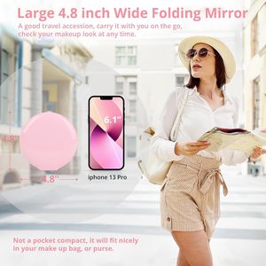 Espejo de Maquillaje Compacto y Portátil de Viaje con Luz LED Ancha de 4.8 Pulgadas, Aumento de 1x/20x, Recargable e Iluminado - Product Image 6