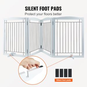 Cancelletto per Cani Autoportante in PVC e Rete, 81 cm (H) x 245 cm (L), Pieghevole a 4 Pannelli per Passaggi Larghi e Stretti, Espandibile - Product Image 5