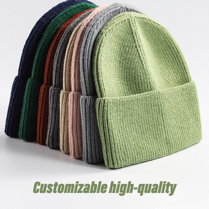 Bonnet unisexe Harry Johnson en tricot côtelé de couleur unie, 100 % acrylique, design décontracté à revers, pour adultes, 56-58 cm - Product Image 4