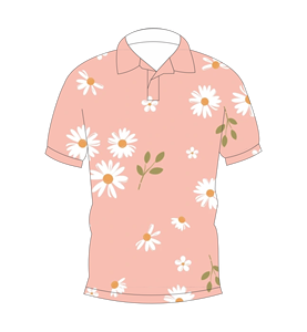 Polo pour homme à imprimé floral rose marguerite, manches courtes, décontracté, pour l'été, pour le golf - Product Image 4