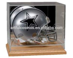 2025 nouvelle boîte de vitrine de casque de Football en acrylique transparent Rectangle personnalisé avec poubelle de casque de pompier Protection UV - Product Image 2