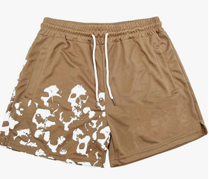 Men s Casual Shorts <b>Skull</b> Print Quick Dry Drawstring Waist Polyester Athletic Shorts Lightweight Mesh Fabric - Product Image 3
