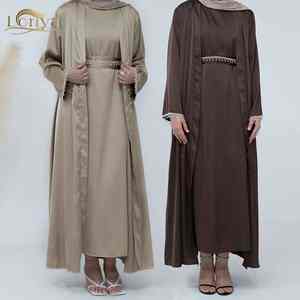 Abaya musulmane moderne et décontractée pour femmes, ornée de perles de luxe, style Dubaï, robe longue à manches longues, modeste, pour tous les jours - Product Image 6