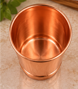 Gobelet en cuivre poli de qualité supérieure 250-350 ml, tasse à boire lisse avec base surélevée, coffret cadeau - Product Image 6