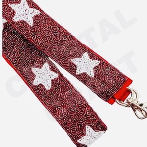 CRYSTAL CRAFT Perfect Custom Lavender Beaded Straps Fashion Adjustable Belt Gameday Handmade Letter Embroidered Handbags Cr - Product Image 6