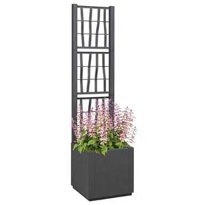 Boîte à fleurs en plastique gris foncé 14,17 x 14,17 x 55,12 pouces pour pots et jardinières - Product Image 2