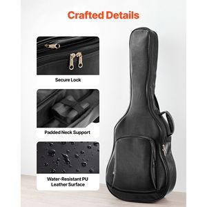 Étui rigide pour guitare acoustique 47,1 pouces, coque rigide Oxford, étui de voyage protecteur avec compartiment pour accessoires et rembourrage en mousse - Product Image 6