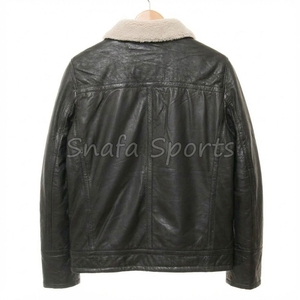 Custom Luxury Leather <b>Jacket</b> <b>Men</b> Bomber Real Sheepskin Shearling Coat Winter Warm Fur Lined Flight Top <b>Jacket</b> - Product Image 2