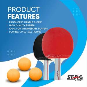 Iconic Victor Professional <b>Table</b> <b>Tennis</b> Playset Stag Iconic Design Wood and Sponge Material for Club Training - Product Image 6