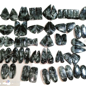 Par de Seraphinite 100% Natural, Gemas Sueltas en Cabujón, Formas Variadas, Calidad Fina Certificada, Lote al por Mayor, Gemas Khushi, 3-5g - Product Image 2