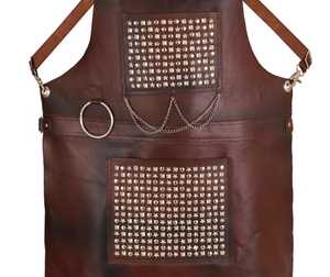 Best Real <b>Leather</b> Sleeveless Bib <b>Apron</b> Baking Mats Vintage Green Fire Retardant Reusable High Quality Customizable Color - Product Image 4