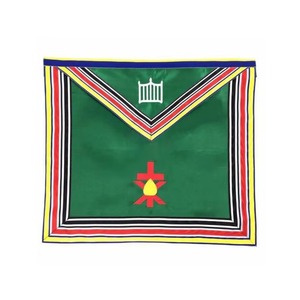 Tablier de Cérémonie Ancien Conseil des Maîtres avec Bordures Dorées et Broderie Machine Violette - Product Image 1