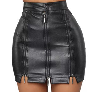 กระโปรงหนังผู้หญิงแบบใหม่ สไตล์สตรีทแฟชั่น ดีไซน์ใหม่ ปรับแต่งได้ ปิดด้วยกระดุม พร้อมซิปหลายจุด - Product Image 6