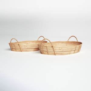 ชุดถาดเครื่องจักสาน2ถาดสำหรับตกแต่งบ้านที่หรูหราและมีสไตล์ - Product Image 4