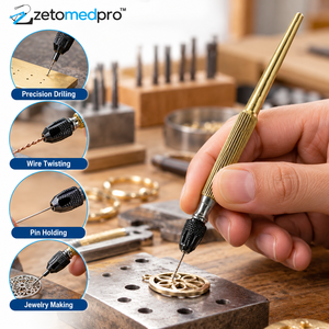 Porte-broche de précision en laiton long et fin, support de foret et outil de torsion de fil 4,33 pouces ZetomedPro - Product Image 5