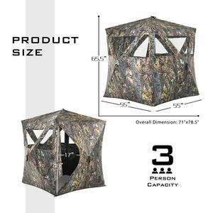 Abri de chasse pop-up pour 3 personnes avec attaches et accessoires en maille - Product Image 5