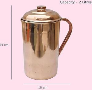 Ensemble de carafes en cuivre pour une solution simple de stockage d'eau, ensemble métallique avec verres, durable, réutilisable, vaisselle de cuisine et de salle à manger. - Product Image 6
