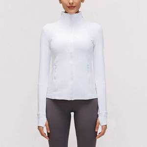 Chaqueta Deportiva de Piel Sintética de Lujo para Hombre, Cierre Completo, Corte Ajustado, Cuello Alto, Color Sólido, Transpirable, Absorbe la Humedad, para Gimnasio y Equitación - Product Image 2