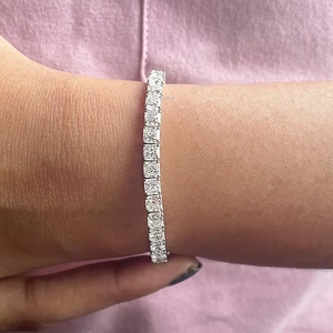 Pulsera de tenis de moissanita con corte radiante cuadrado, pulsera de boda, pulsera de lujo con diamantes de corte radiante, regalo para la futura novia - Product Image 2