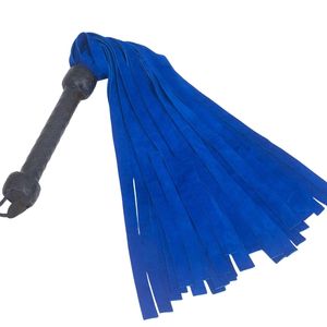 Genuine Cowhide <b>Leather</b> <b>Flogger</b> with Braided Handle and Dual Tone Falls - Product Image 4