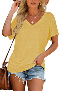 Camiseta de Moda para Mujer con Cuello en V, Verano, 100% Algodón, Transpirable, de Secado Rápido, Alta Calidad, con Envío a Domicilio - Product Image 5